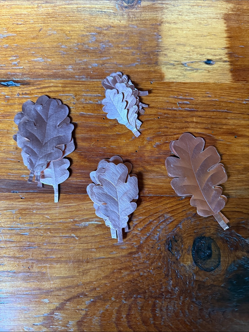 🍂 20 Cooper Oak Leaves for Decoration